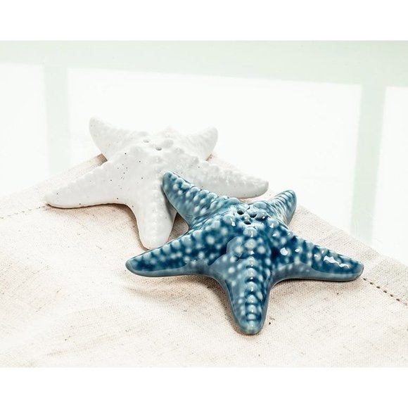 Coastal Starfish Nautical Porcelain Salt & Pepper Shakers - Picture 4 of 7